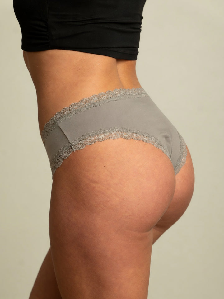Benonetti Damen Brazilian mit Spitzen - Grau - 3er Pack