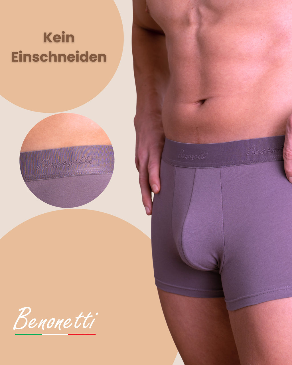 Benonetti Herren Boxershorts, Lila - 3er & 6er Pack