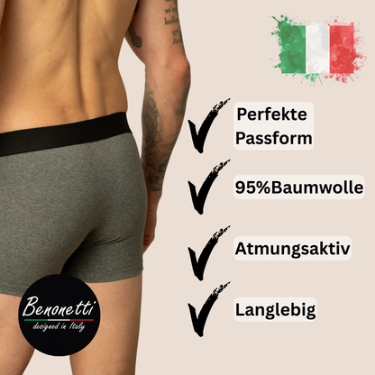 Benonetti - Boxershorts, Grau - 3er & 6er Pack