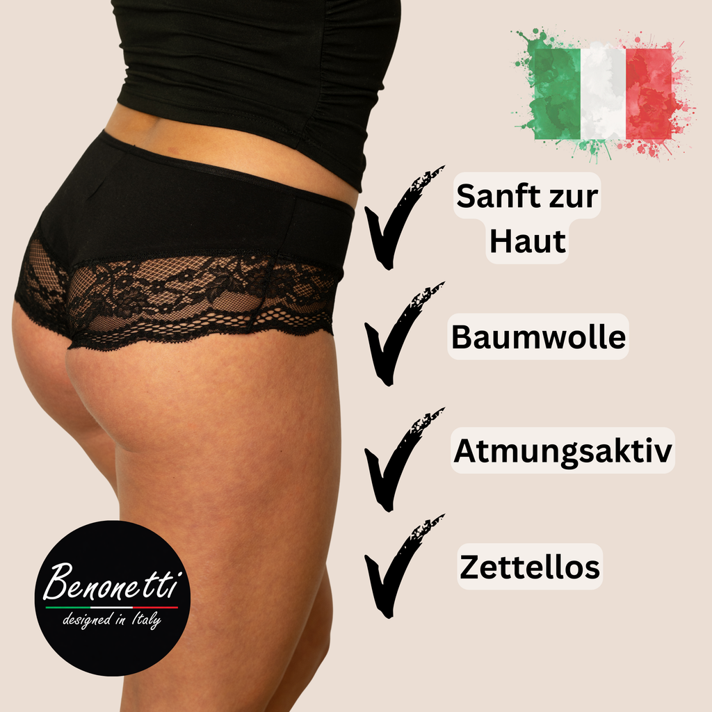 Benonetti Bundle Damen Hipster mit Spitzen Schwarz - Sneaker Socken – 3 & 6er Pack