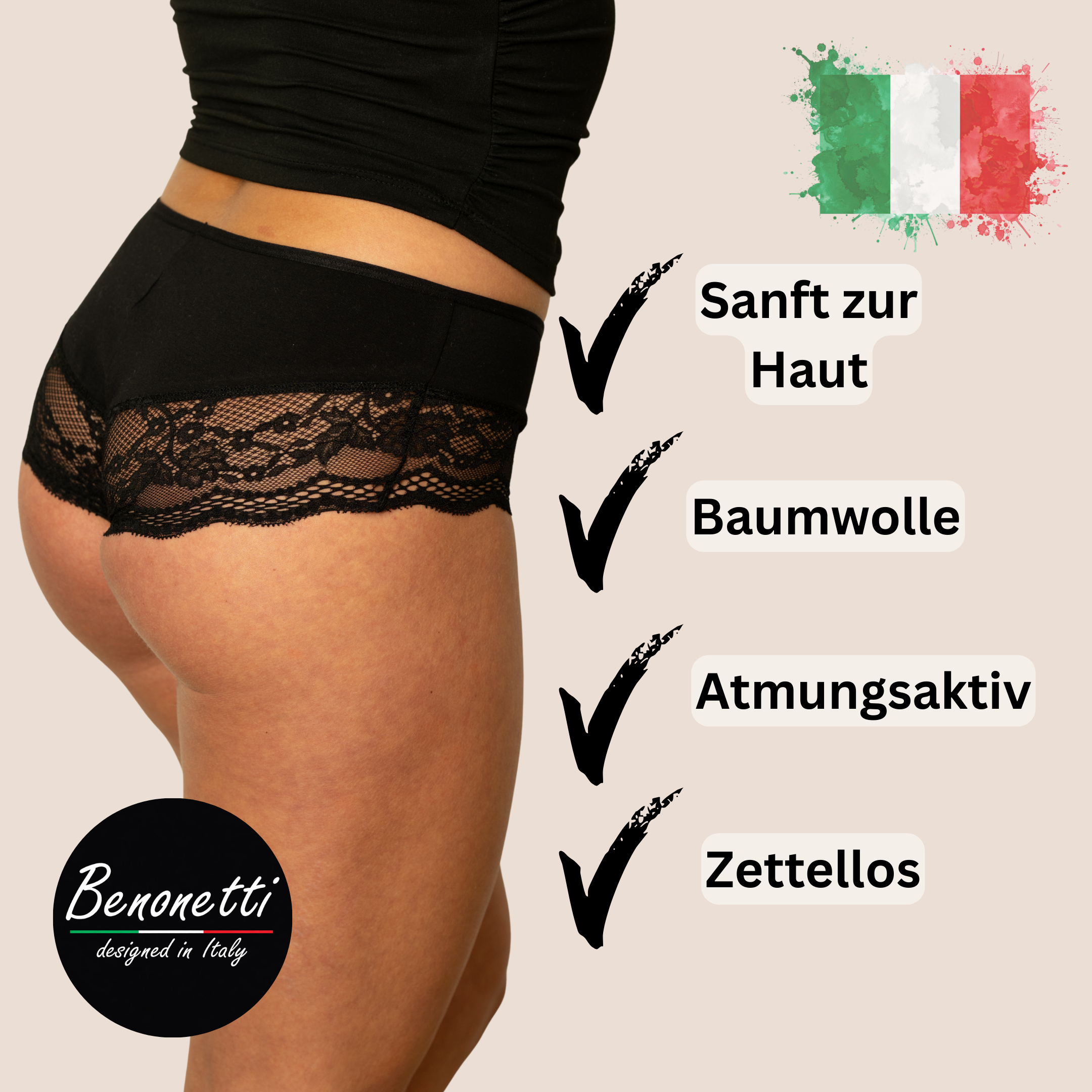 Benonetti Bundle Damen Hipster mit Spitzen Schwarz - Sneaker Socken – 3 & 6er Pack