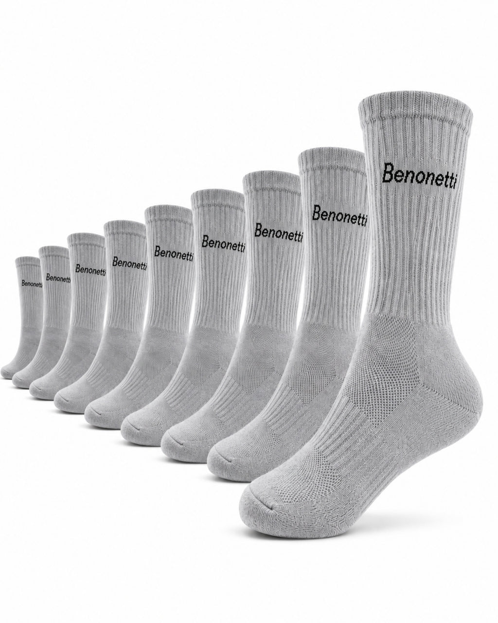 Benonetti Tennissocken Grau – Unisex Sportsocken für Damen & Herren