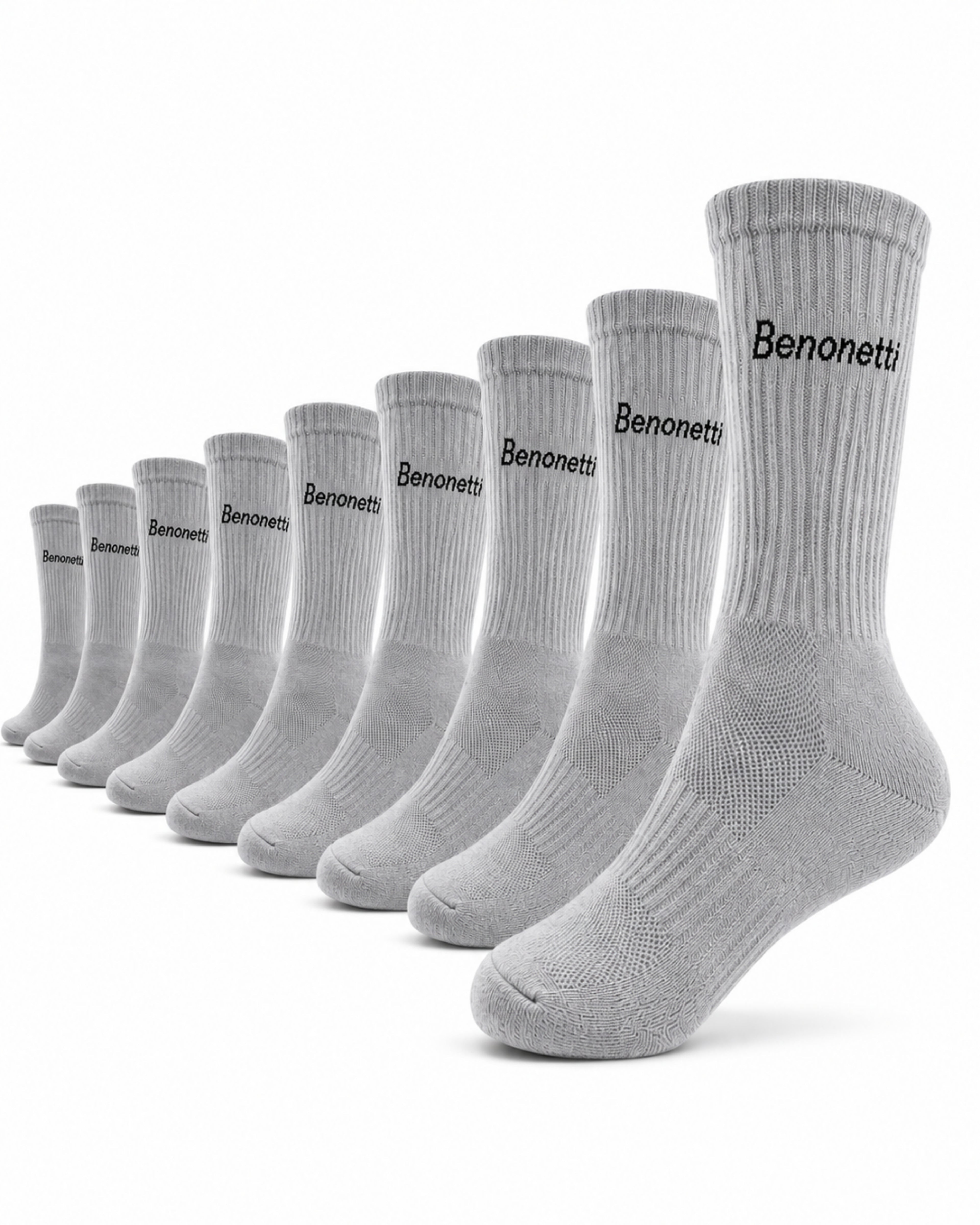 Benonetti Tennissocken Grau – Unisex Sportsocken für Damen & Herren