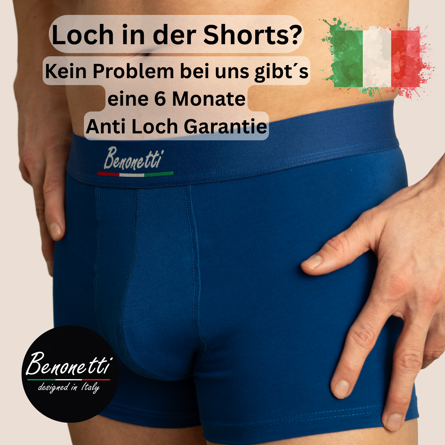Benonetti Herren Boxershorts, Azurblau - 3er & 6er Pack Fußball