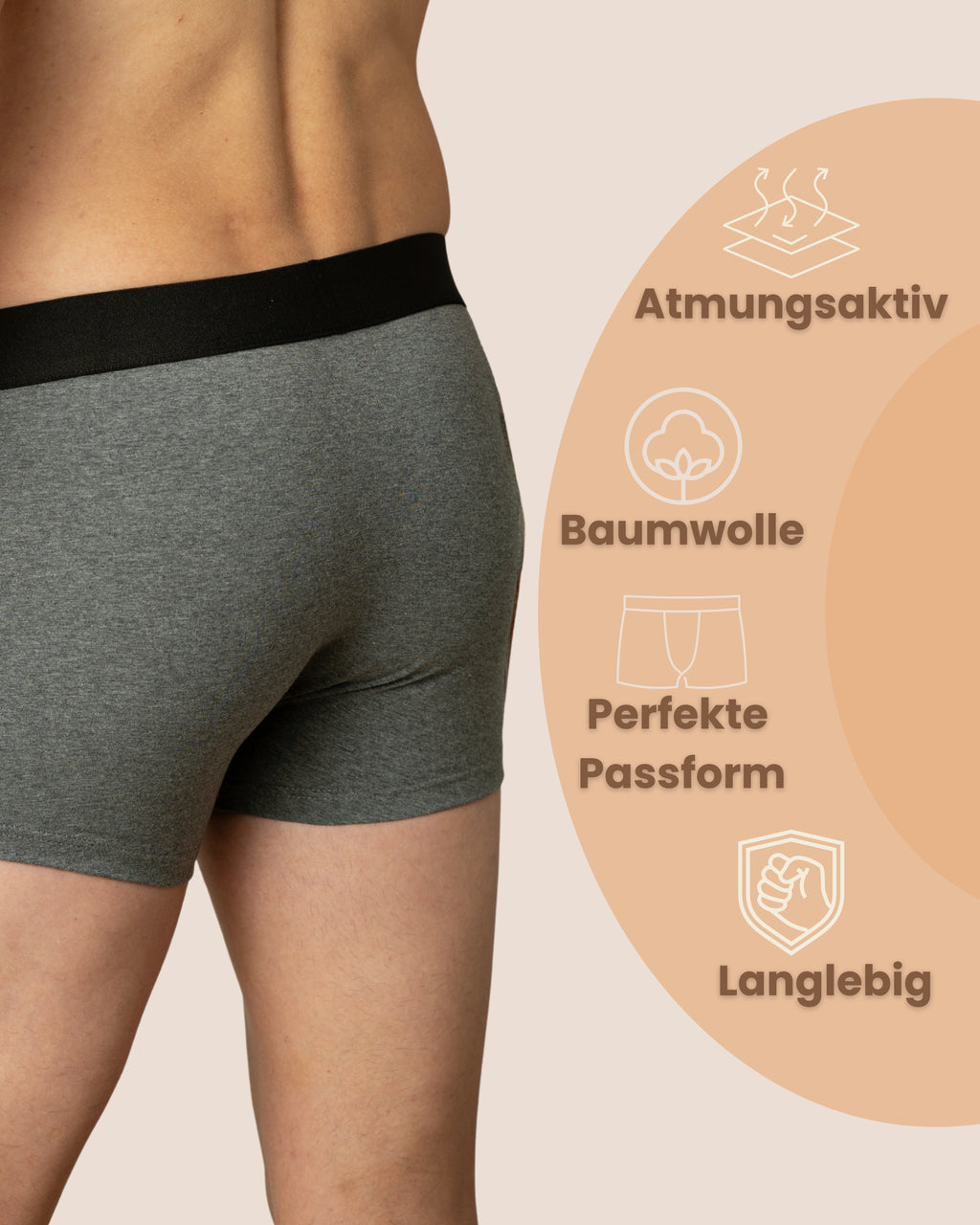 Benonetti Herren Boxershorts, Grau - 3er, 6er & 12er Pack