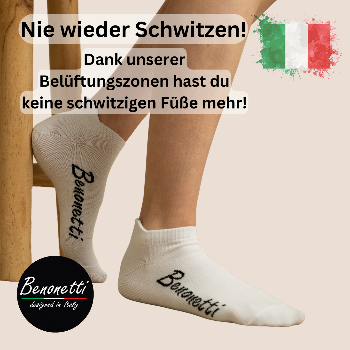Benonetti Sneakersocken Weiß – Bequeme Kurzsocken für Alltag & Sport