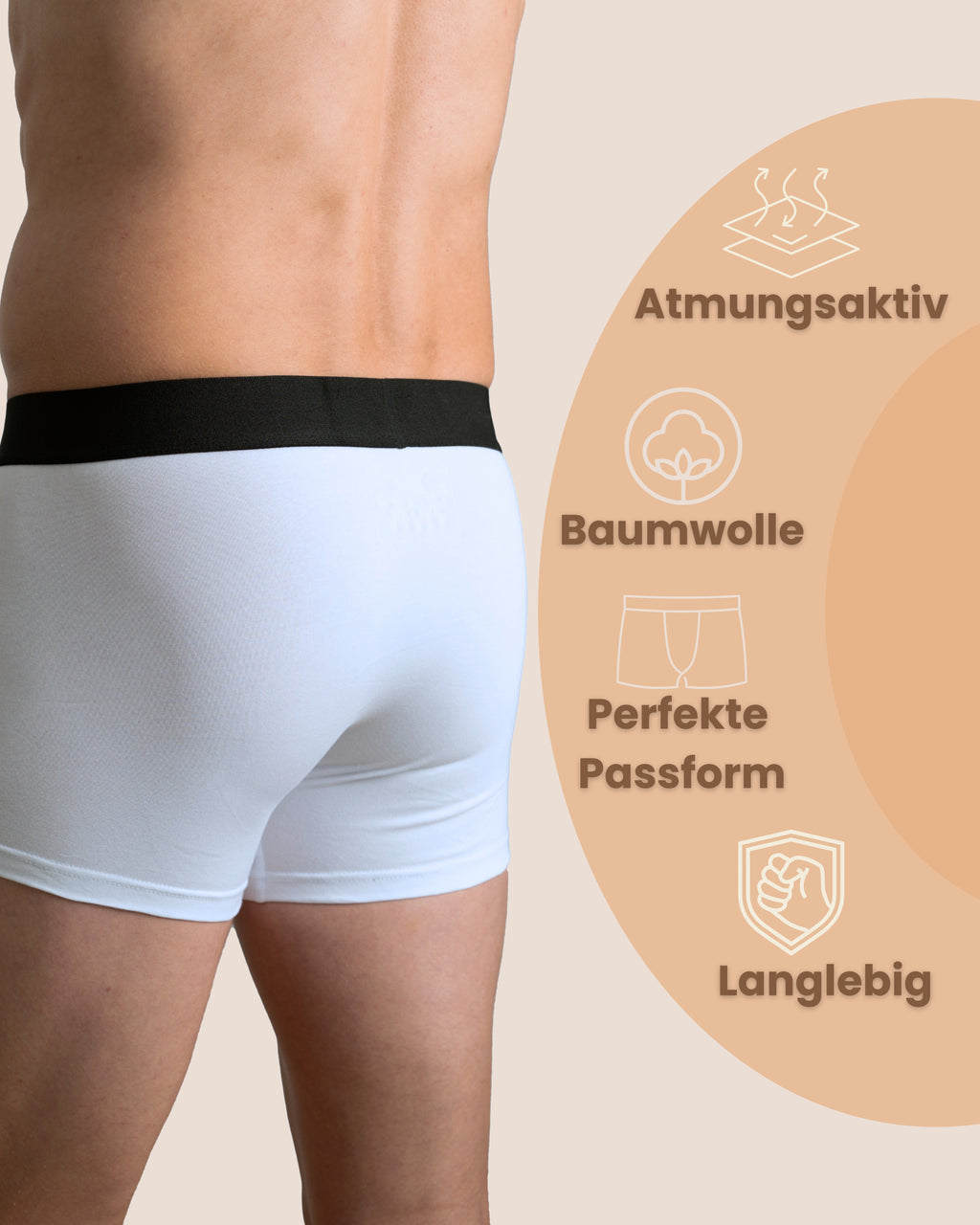 Benonetti Herren Boxershorts, Weiß - 3er & 6er Pack