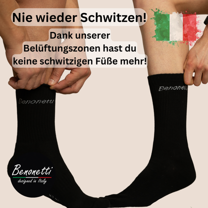 Benonetti Tennissocken Schwarz – Unisex Sportsocken für Damen & Herren