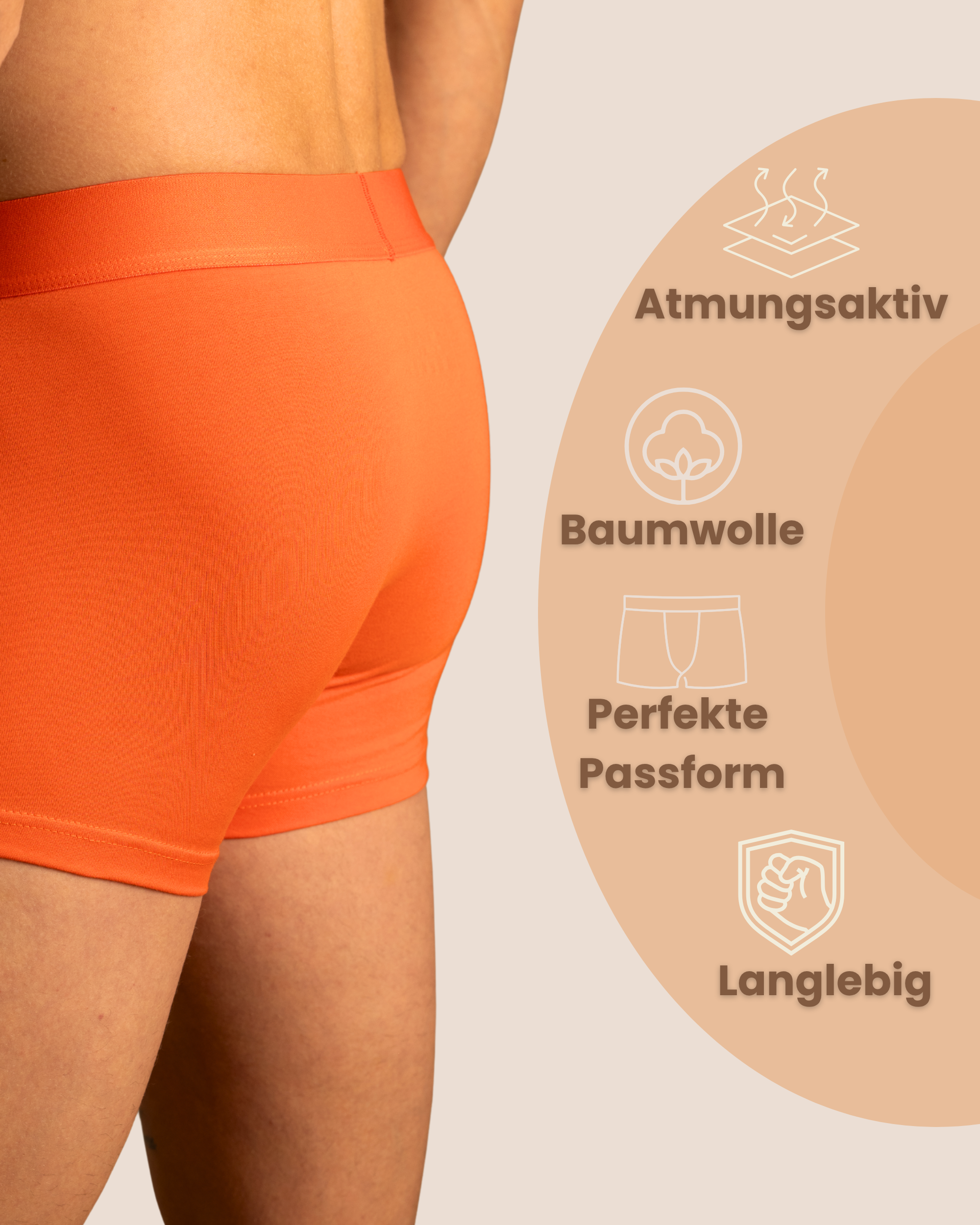 Benonetti Herren Boxershorts, Orange, Weinrot, Flieder - 3er, 6er & 12er Pack