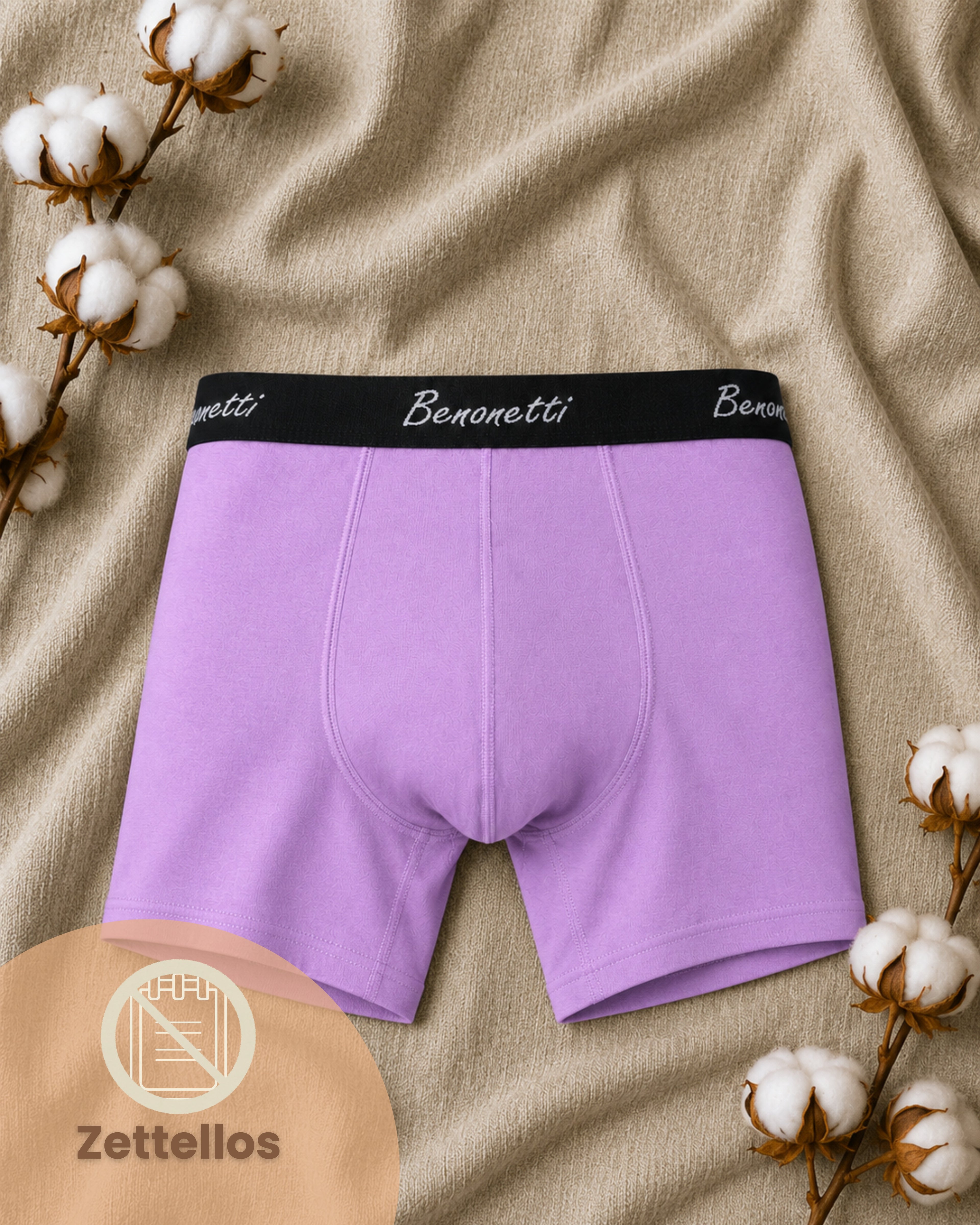 Benonetti Herren Boxershorts, Flieder - 3er & 6er Pack