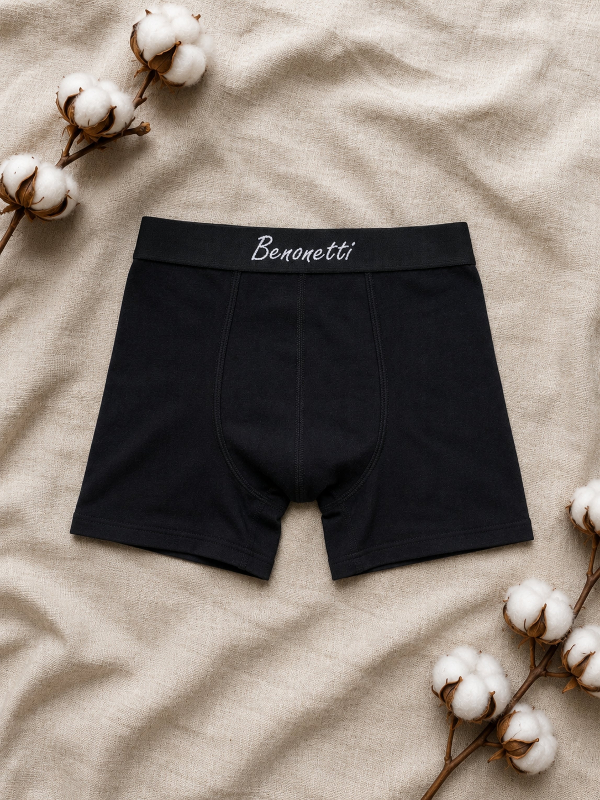 Benonetti Herren Boxershorts, Schwarz - 3er & 6er Pack