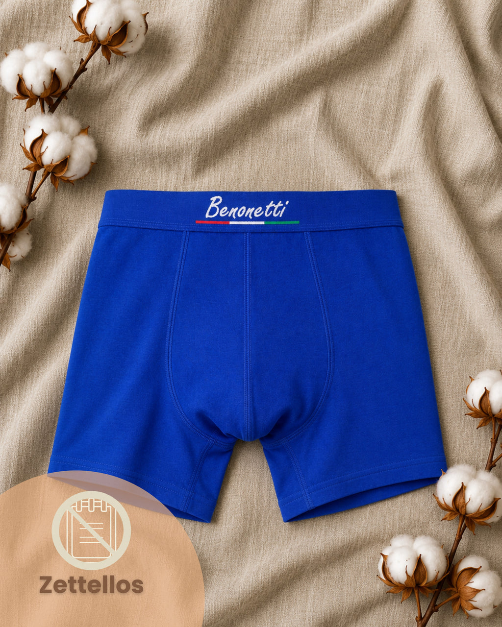 Benonetti Herren Boxershorts, Azurblau - 3er & 6er Pack
