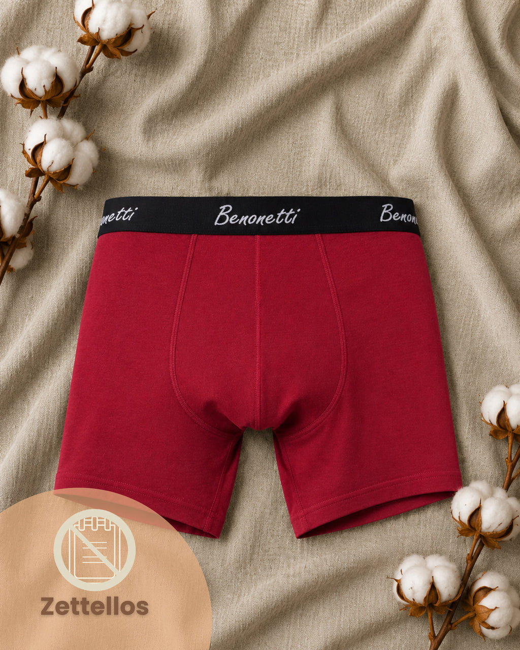 Benonetti Herren Boxershorts, Weinrot - 3er & 6er Pack