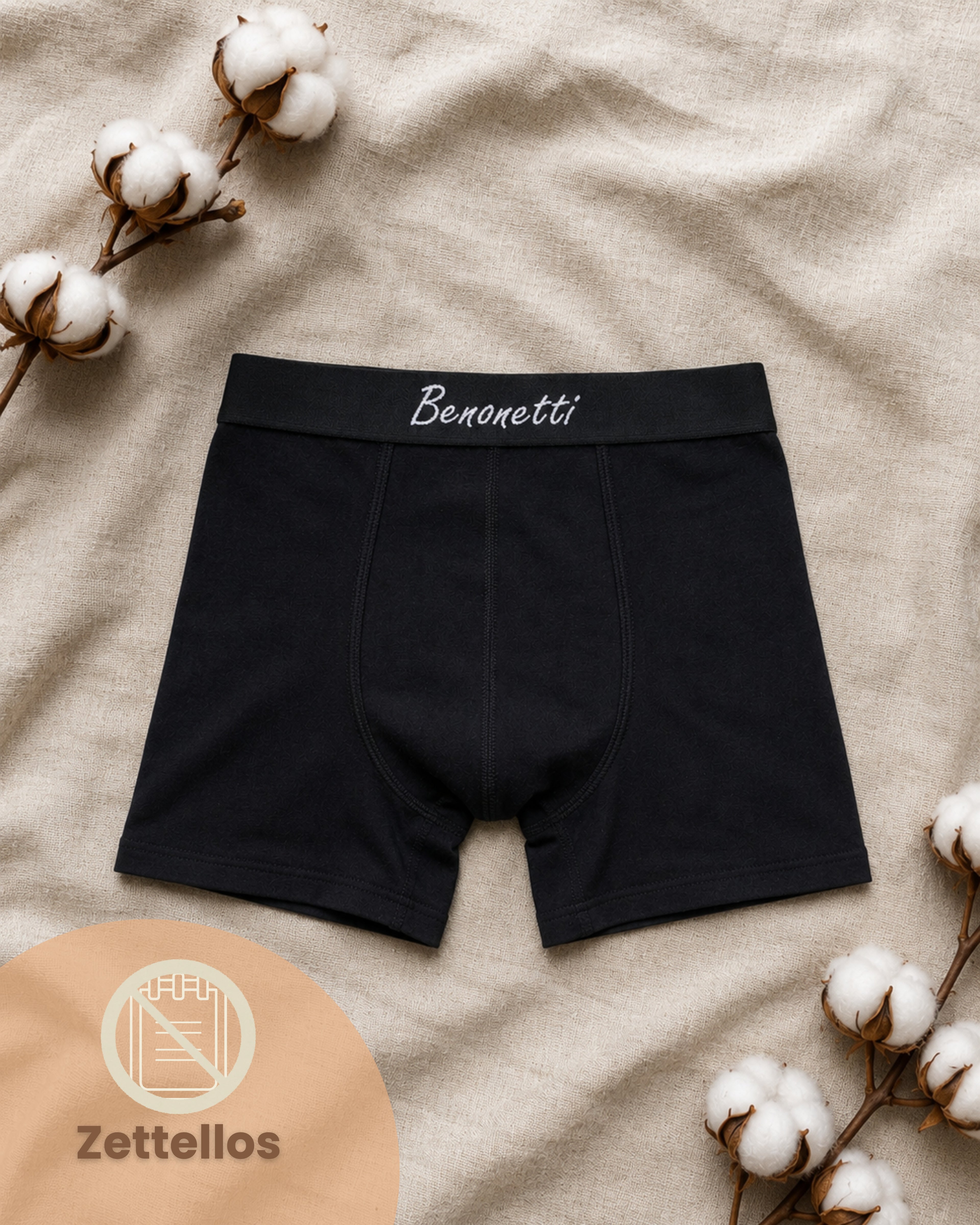 Benonetti Herren Boxershorts, Schwarz - 3er & 6er Pack