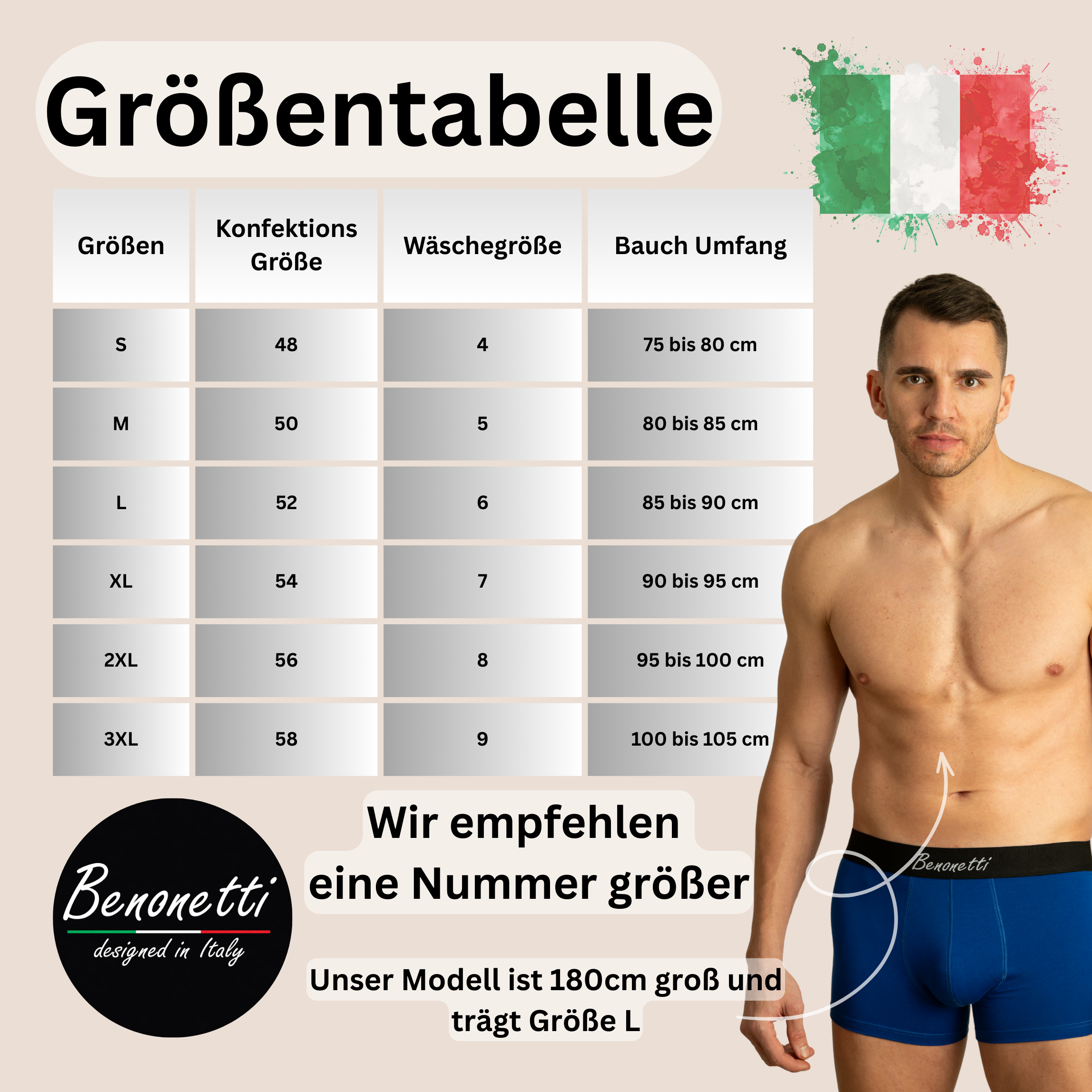 Benonetti Herren Boxershort - Blau & Schwarz - 6er Pack