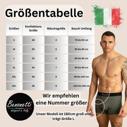 Benonetti - Boxershorts, Grau - 3er & 6er Pack