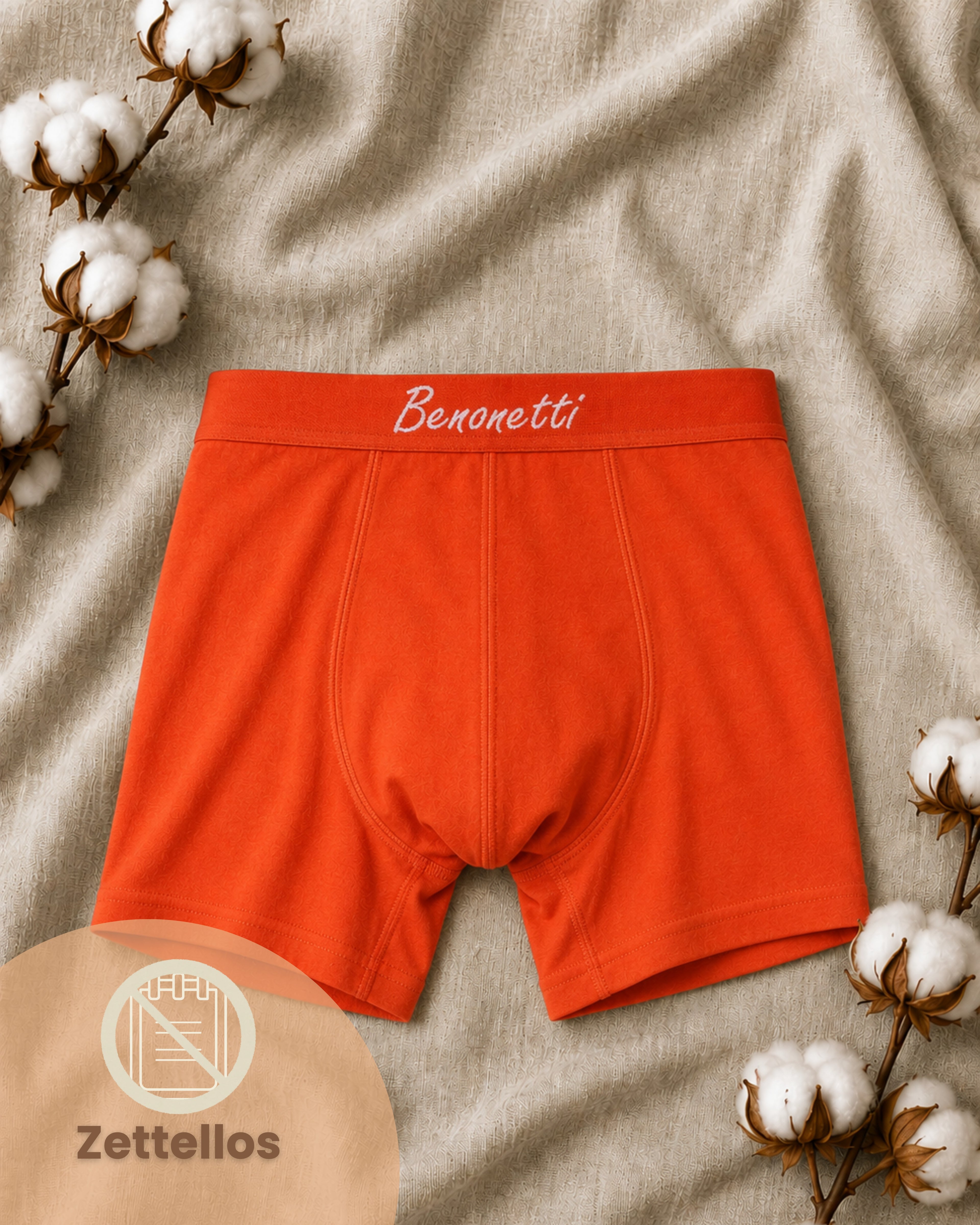 Benonetti Herren Boxershorts, Orange - 3er & 6er Pack