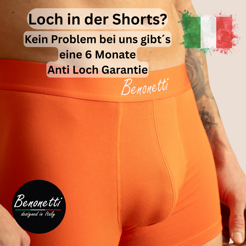 Benonetti Bundle Herren Boxershorts, Orange - Sneaker Socken - 6er Pack