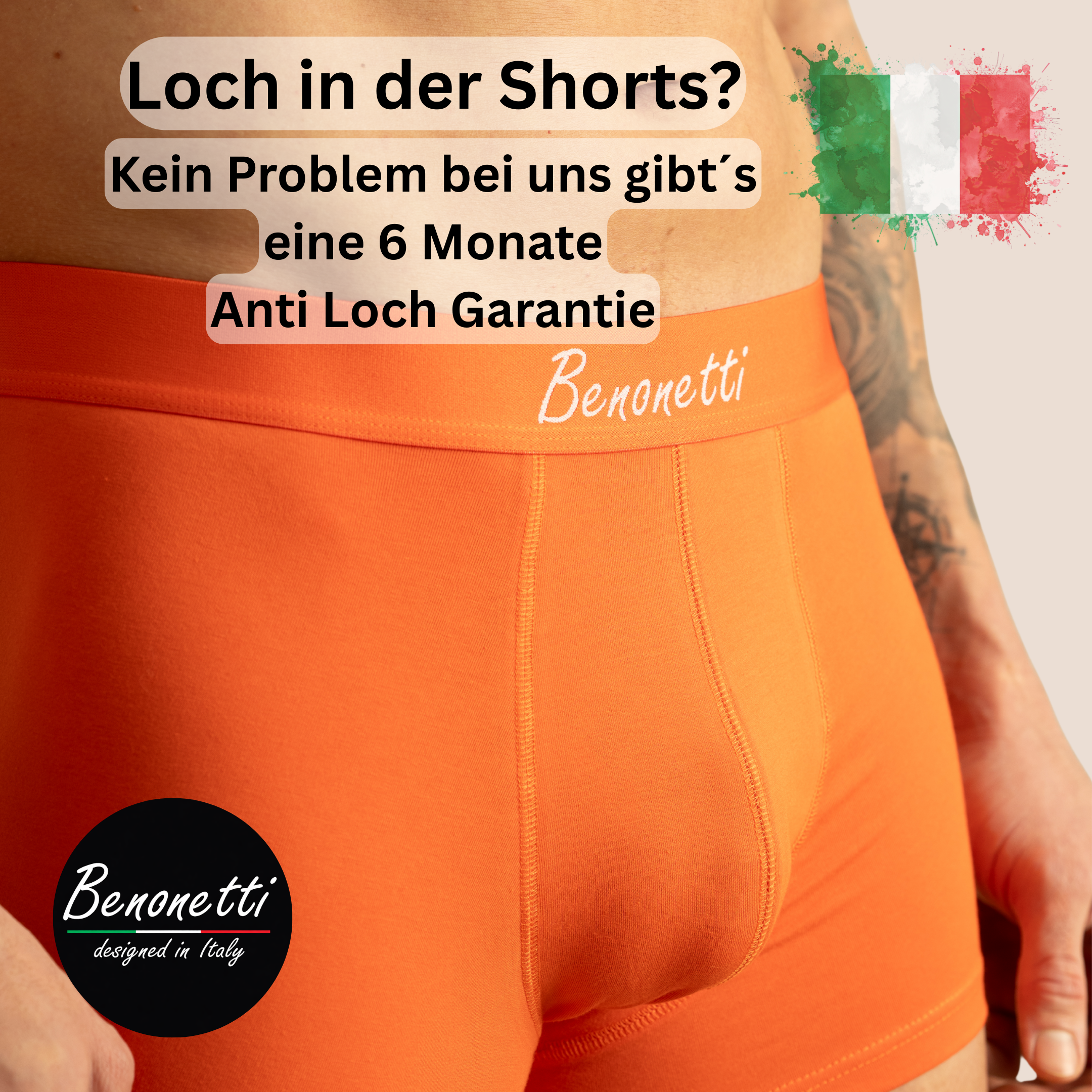 Benonetti Bundle Herren Boxershorts, Orange - Sneaker Socken - 6er Pack