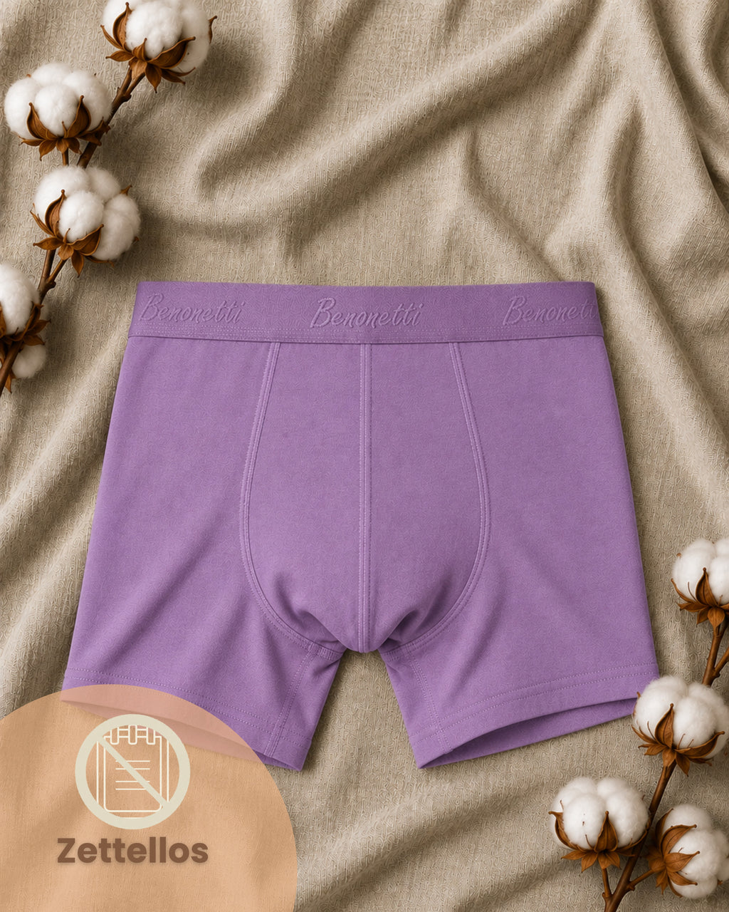 Benonetti Herren Boxershorts, Lila - 3er & 6er Pack