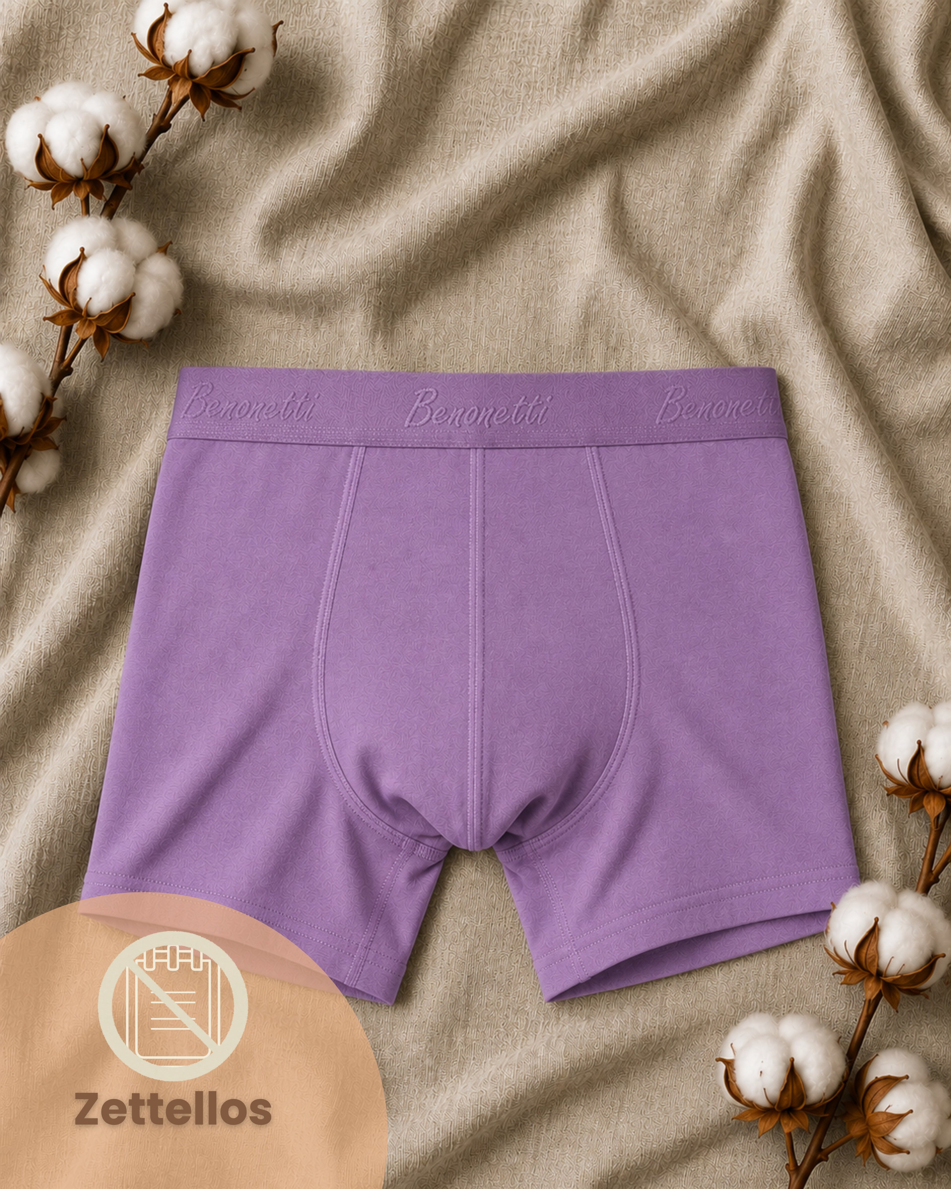 Benonetti Herren Boxershorts, Lila - 3er & 6er Pack