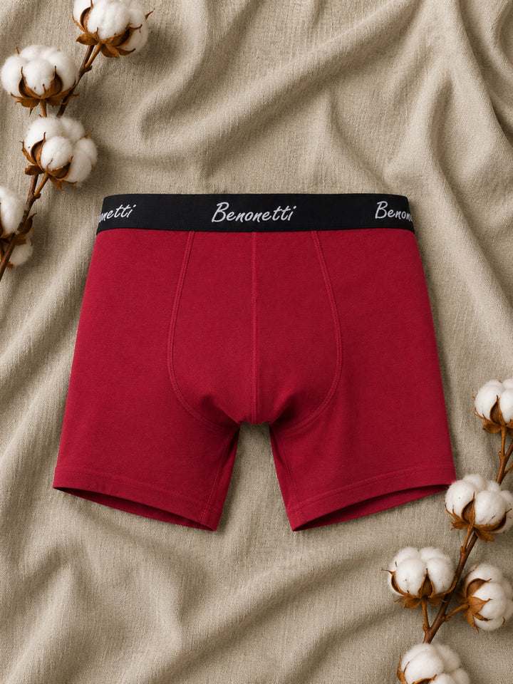 Benonetti Herren Boxershorts, Weinrot - 3er &amp; 6er Pack