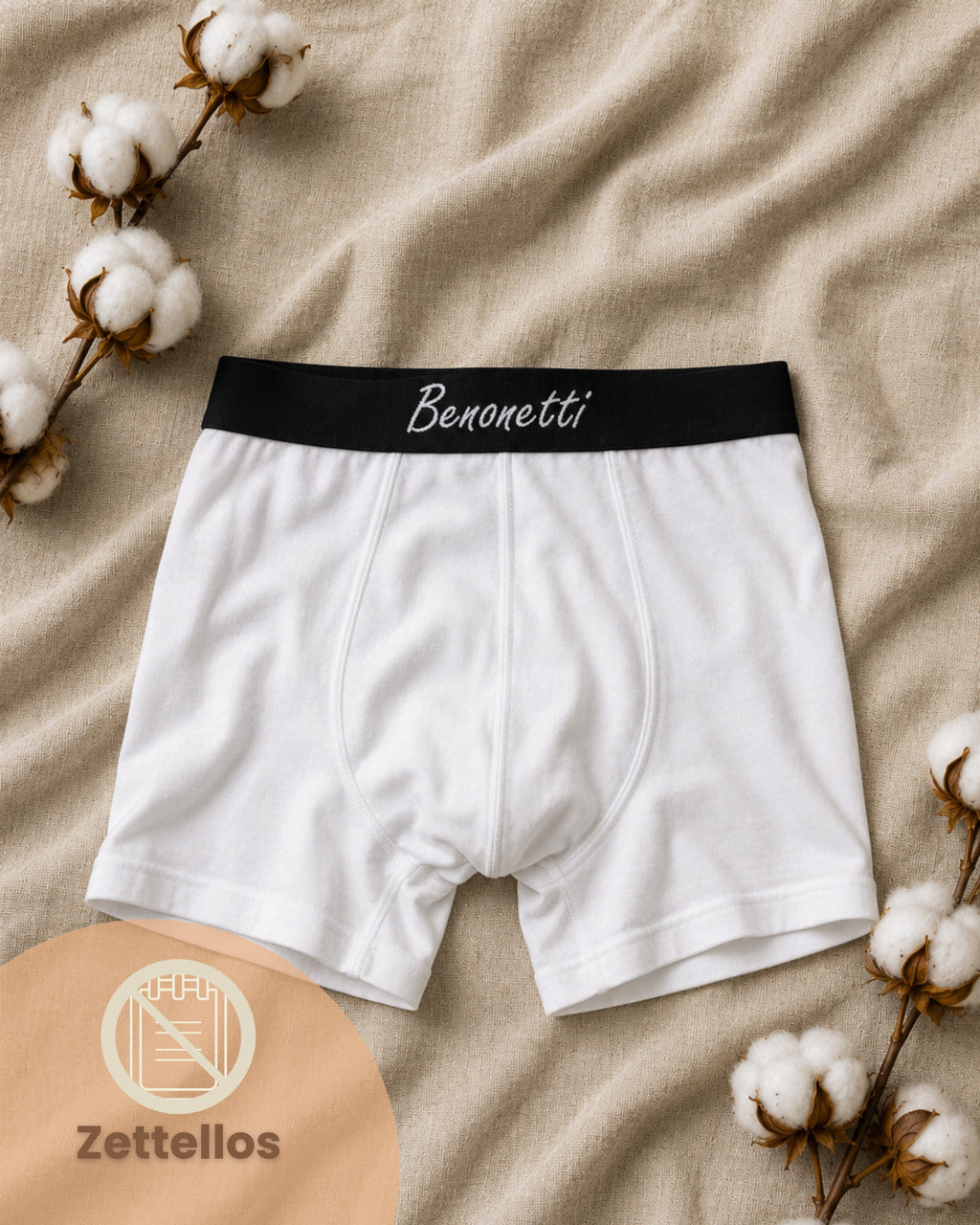 Benonetti Herren Boxershorts, Weiß - 3er & 6er Pack