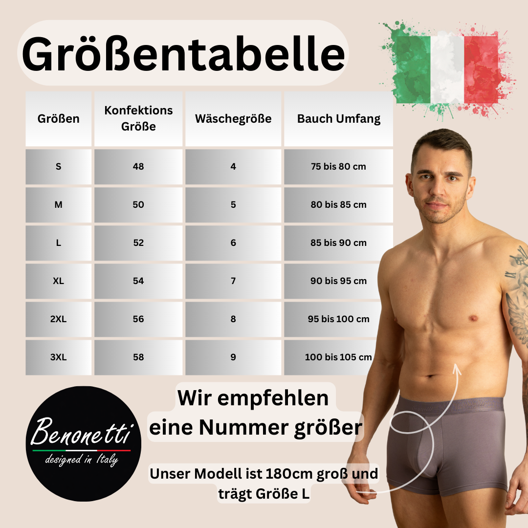 Benonetti Herren Boxershorts, Lila - 6er Pack