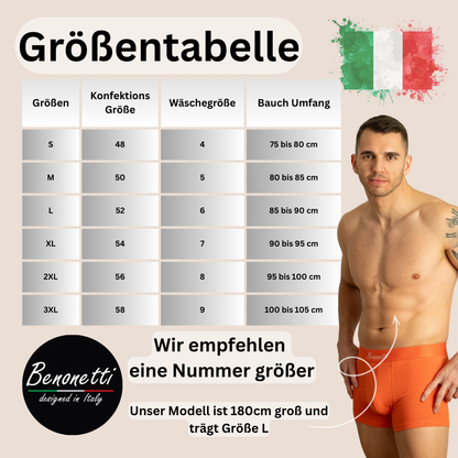 Benonetti Herren Boxershorts, Orange - 3er & 6er Pack