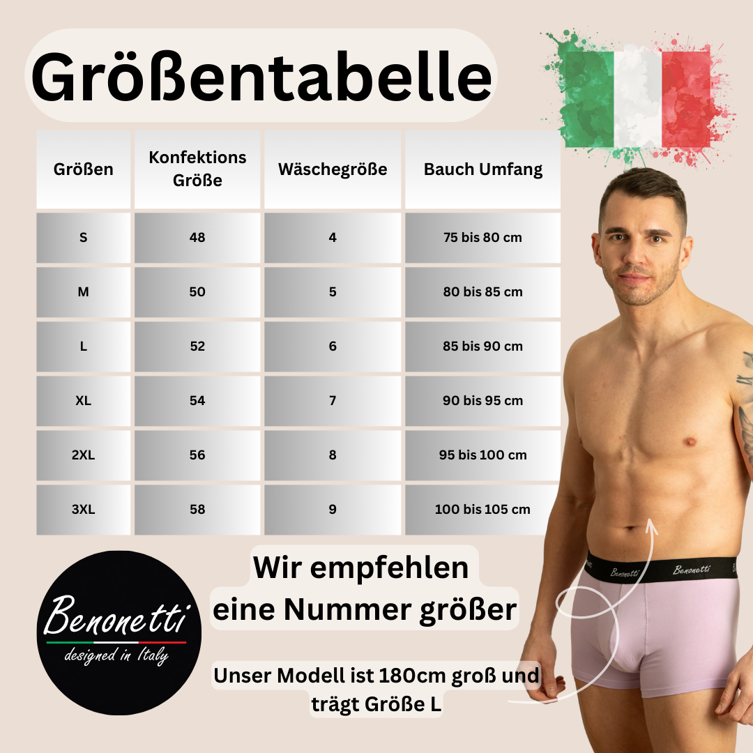 Benonetti Herren Boxershorts, Flieder - 3er & 6er Pack