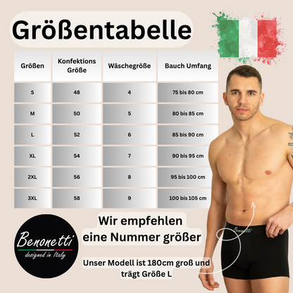 Benonetti - Boxershorts, Schwarz - 3er & 6er Pack