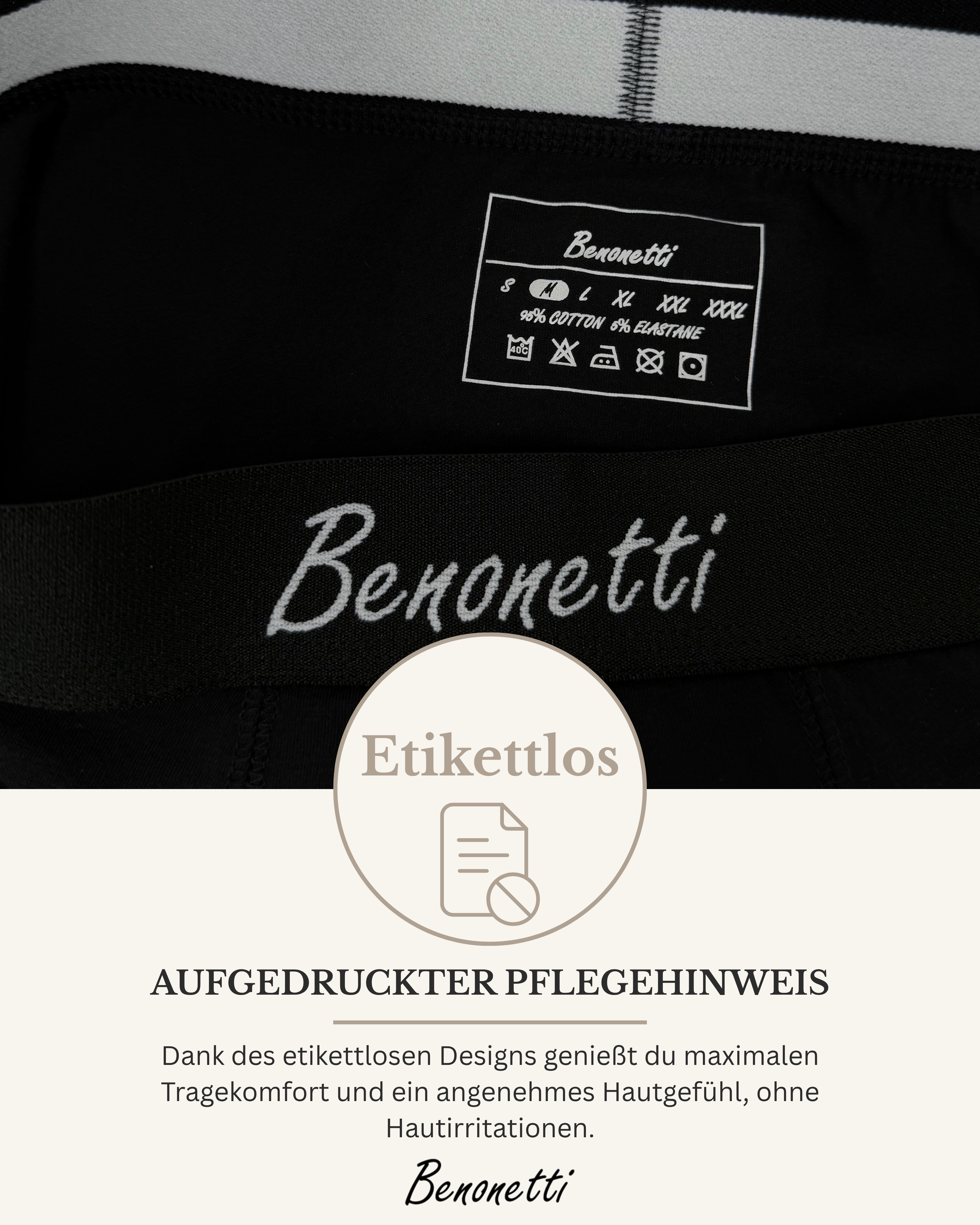 Benonetti Herren  Boxershorts - Weinrot, Blau & Schwarz - 6er Pack