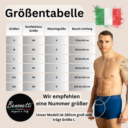 Benonetti Herren Boxershorts, Azurblau - 3er & 6er Pack Fußball