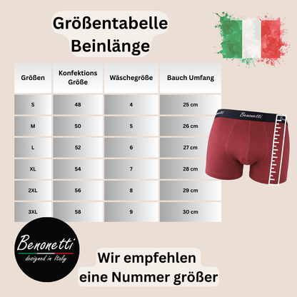 Benonetti Herren Boxershorts, Weinrot - 3er & 6er Pack