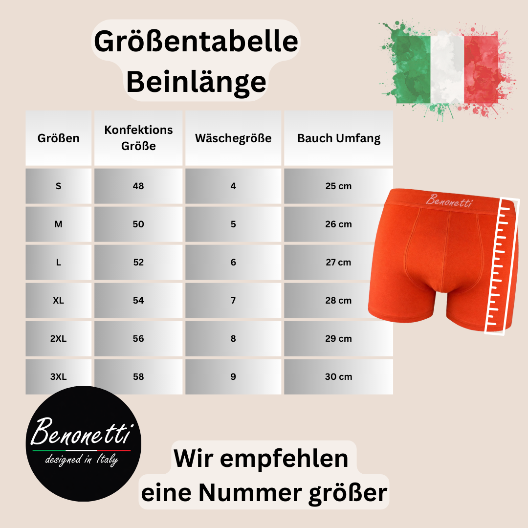 Benonetti Herren Boxershorts, Orange - 3er & 6er Pack
