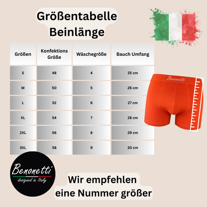 Benonetti Herren Boxershorts, Orange - 3er & 6er Pack