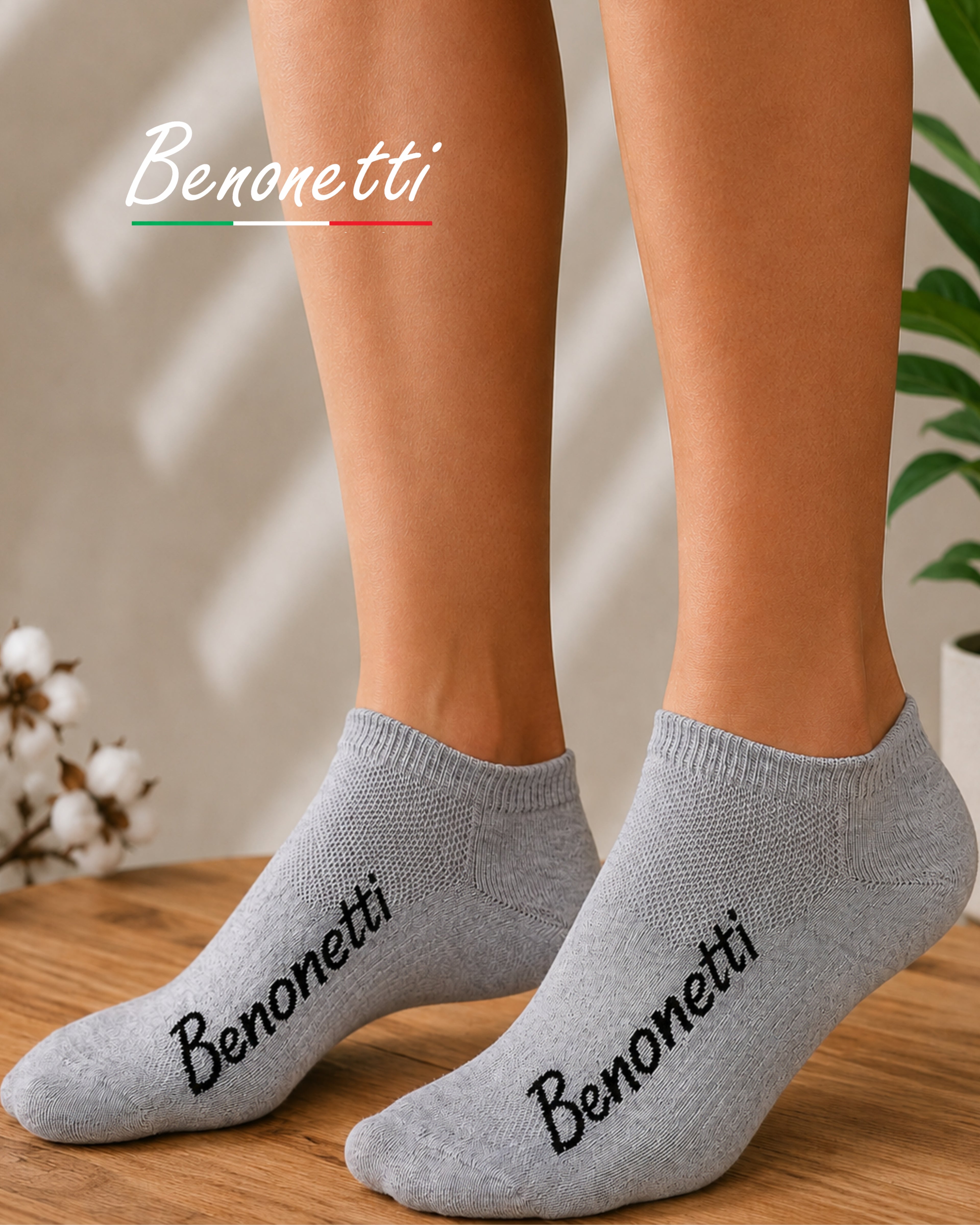 Benonetti Sneakersocken Grau – Bequeme Kurzsocken für Alltag & Sport