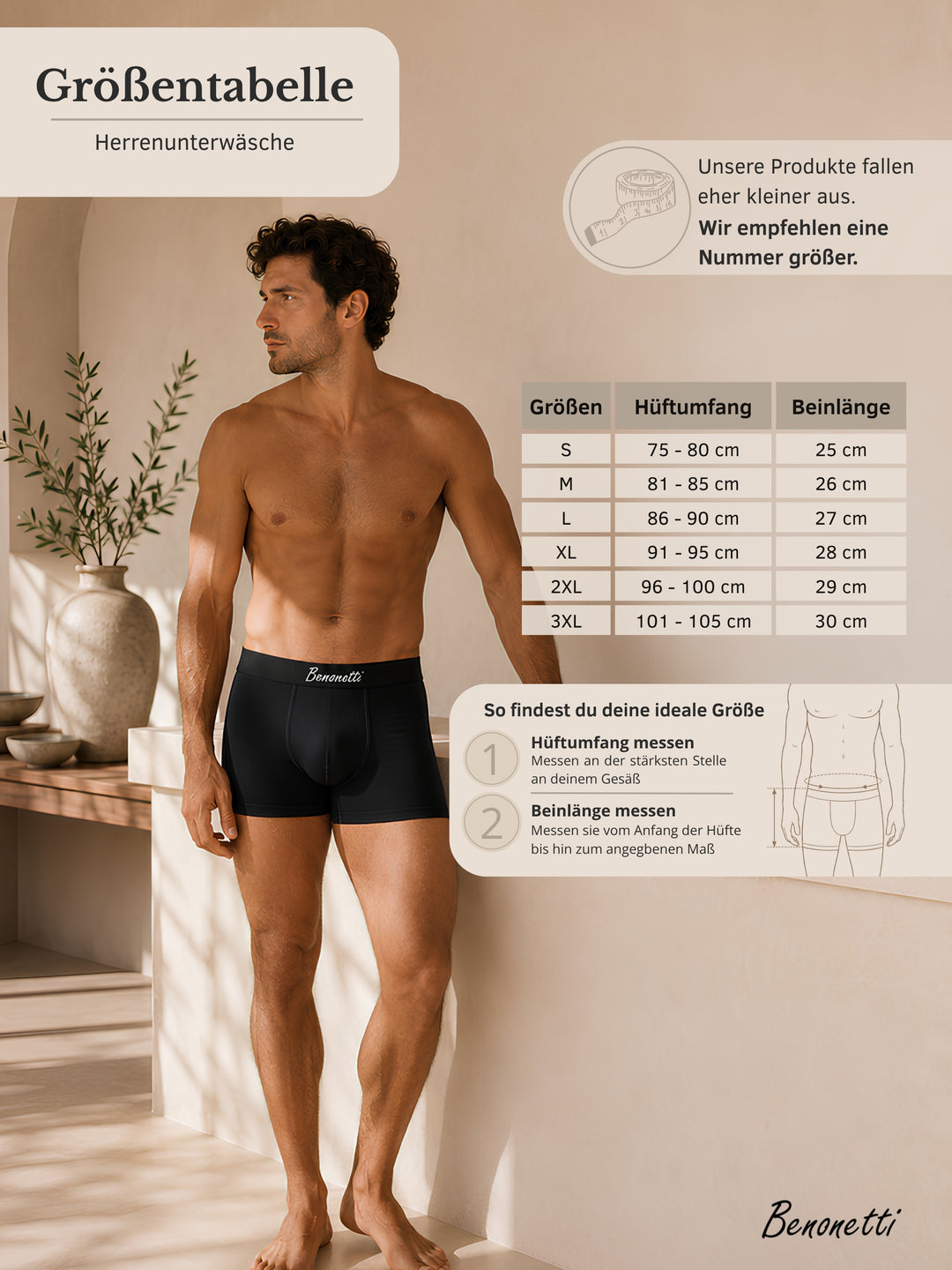 Benonetti Herren Boxershorts, Weiß - 3er &amp; 6er Pack
