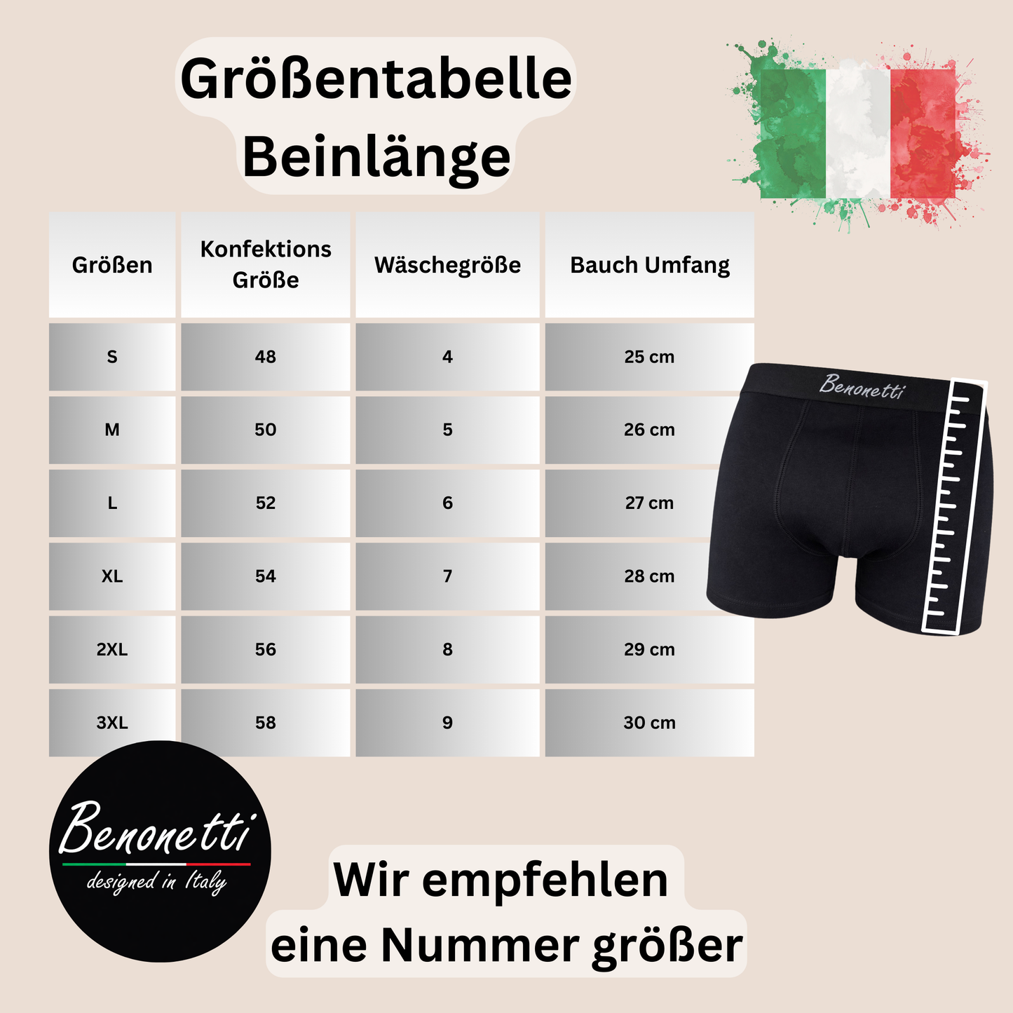 Benonetti Herren  Boxershorts - Weinrot, Blau & Schwarz - 6er Pack