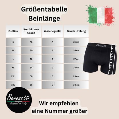 Benonetti Herren  Boxershorts - Weinrot, Blau & Schwarz - 6er Pack