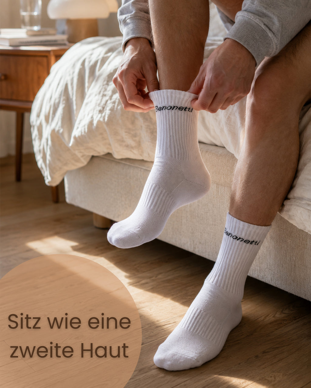 Benonetti Tennissocken Weiß – Unisex Sportsocken für Damen & Herren