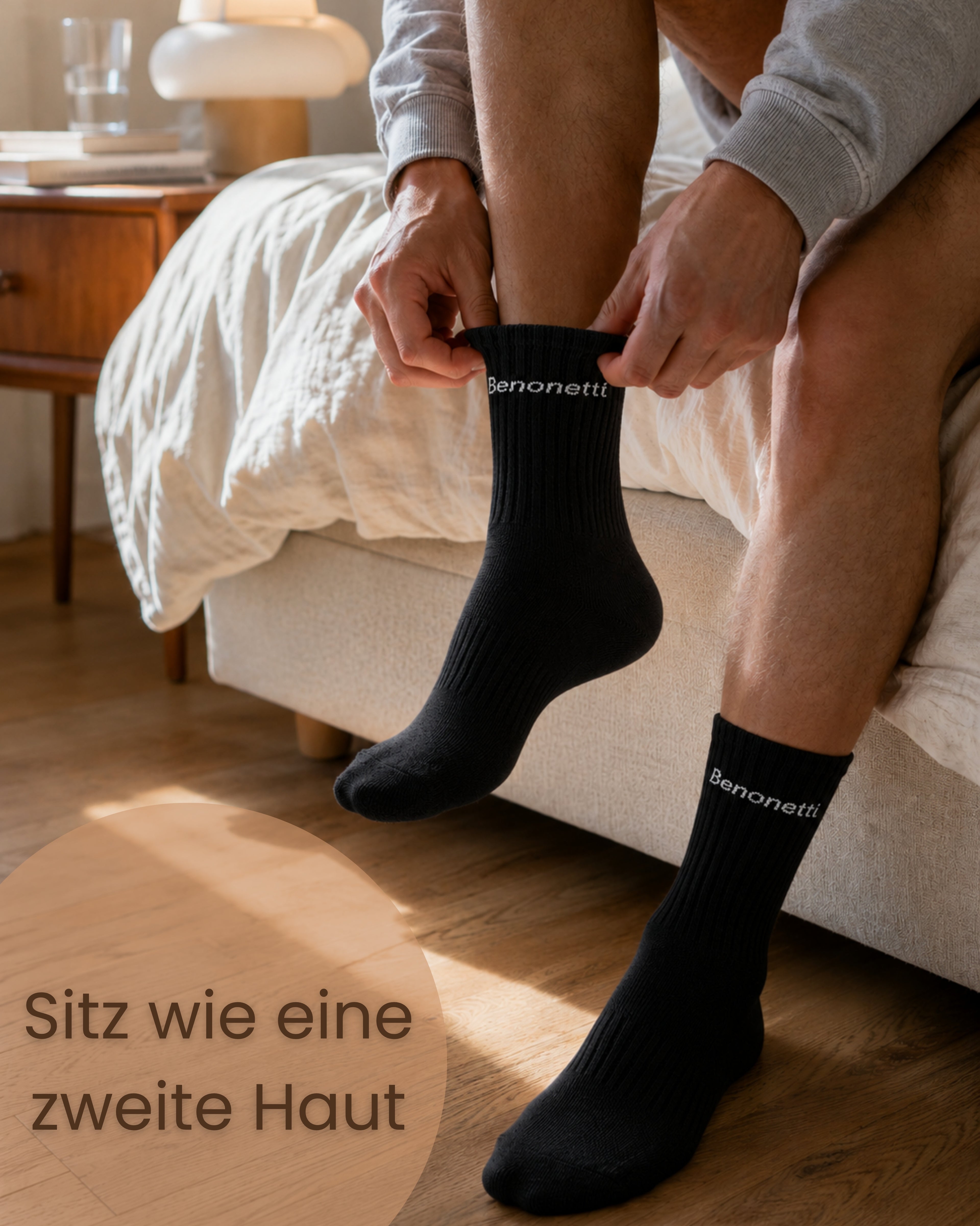 Benonetti Tennissocken Schwarz – Unisex Sportsocken für Damen & Herren