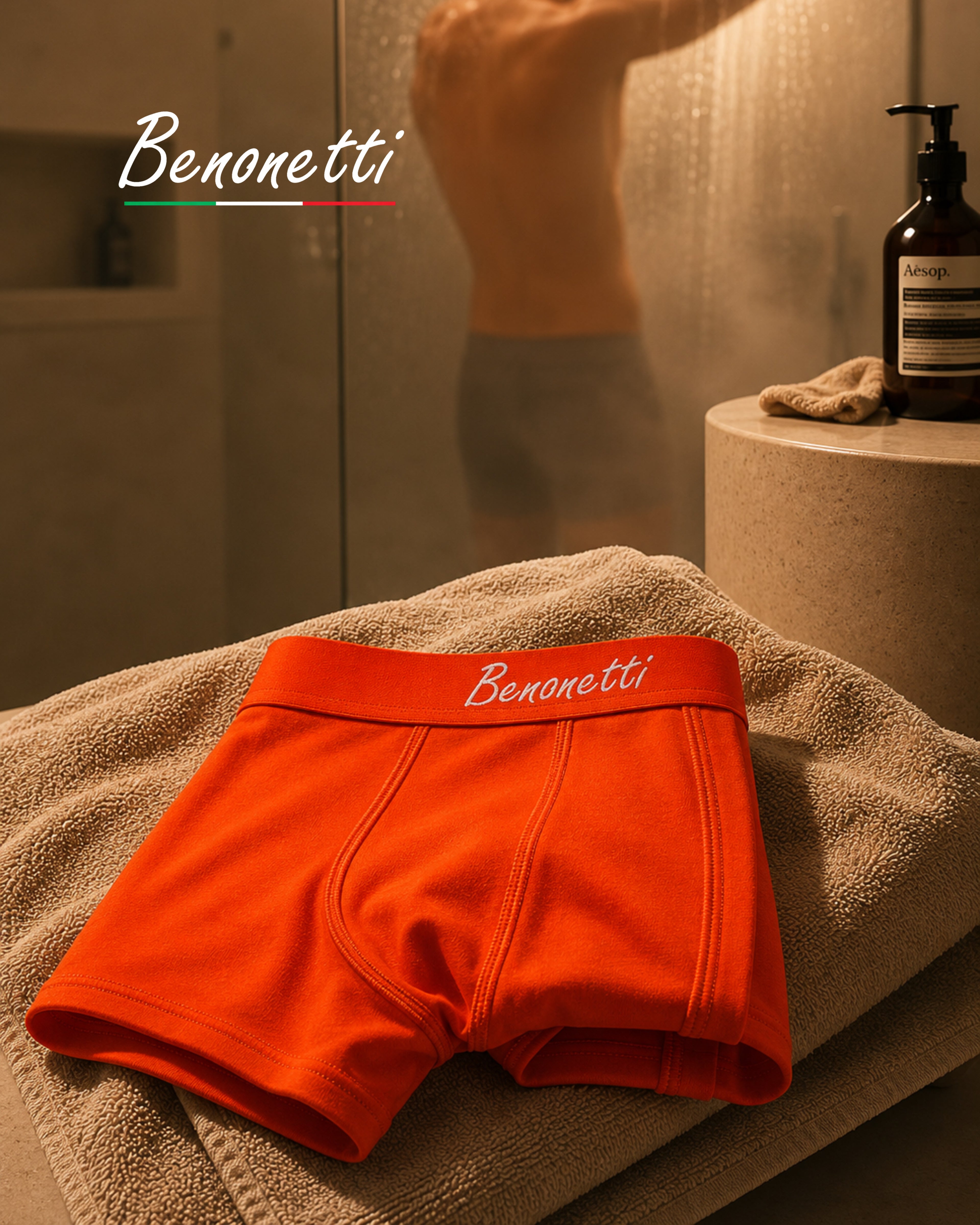 Benonetti Herren Boxershorts, Orange - 3er & 6er Pack