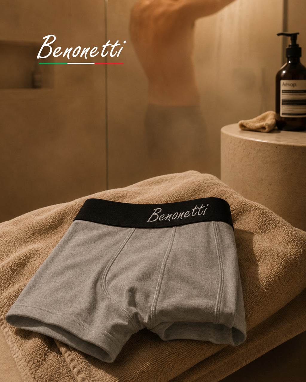 Benonetti Herren Boxershorts, Grau - 3er, 6er & 12er Pack