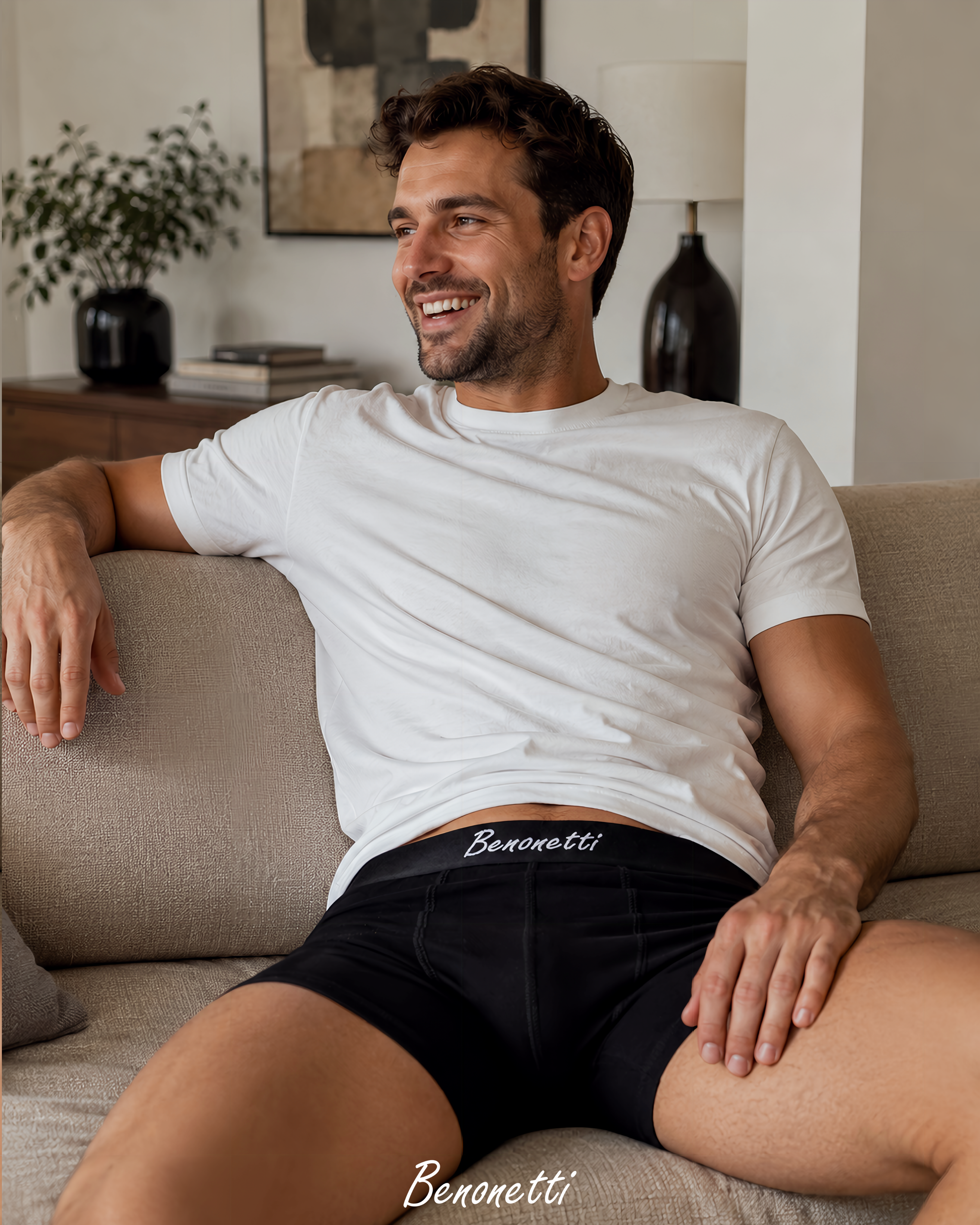 Benonetti Premium Herren Boxershorts, Lila - 3er & 6er Pack