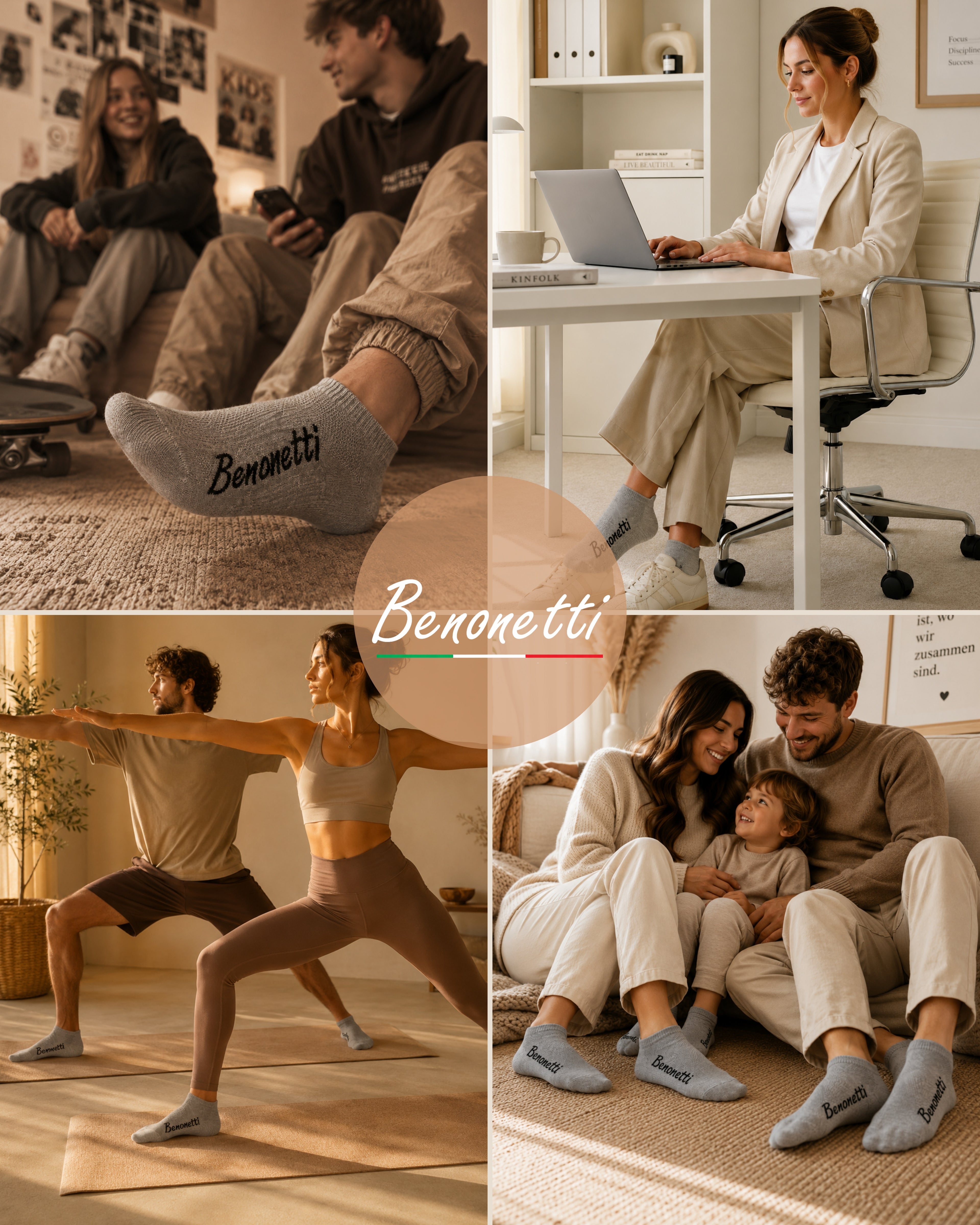Benonetti Sneakersocken Grau – Bequeme Kurzsocken für Alltag & Sport