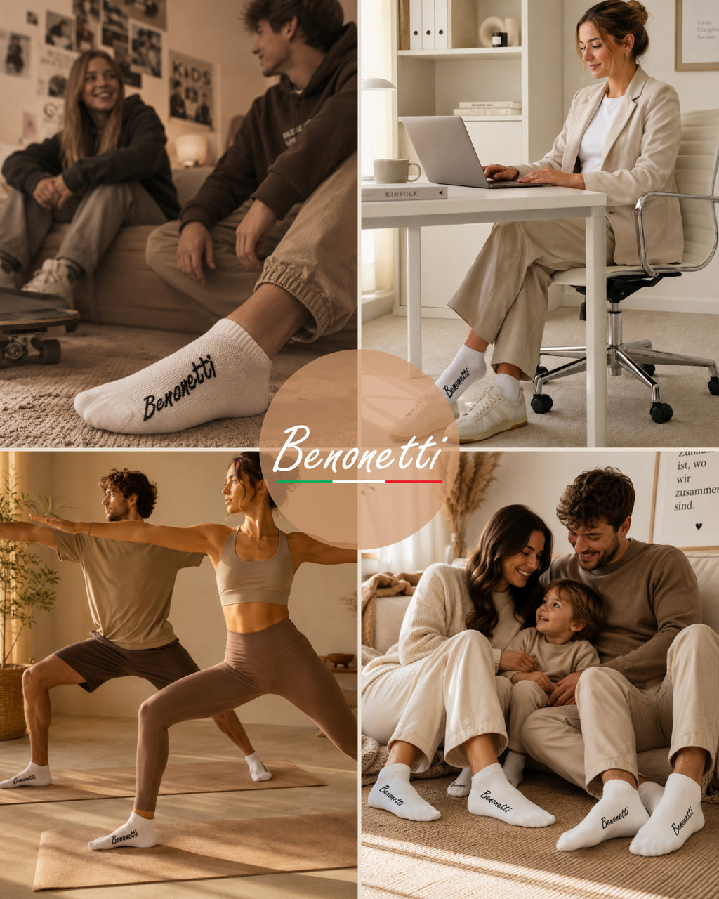 Benonetti Sneakersocken Weiß – Bequeme Kurzsocken für Alltag & Sport