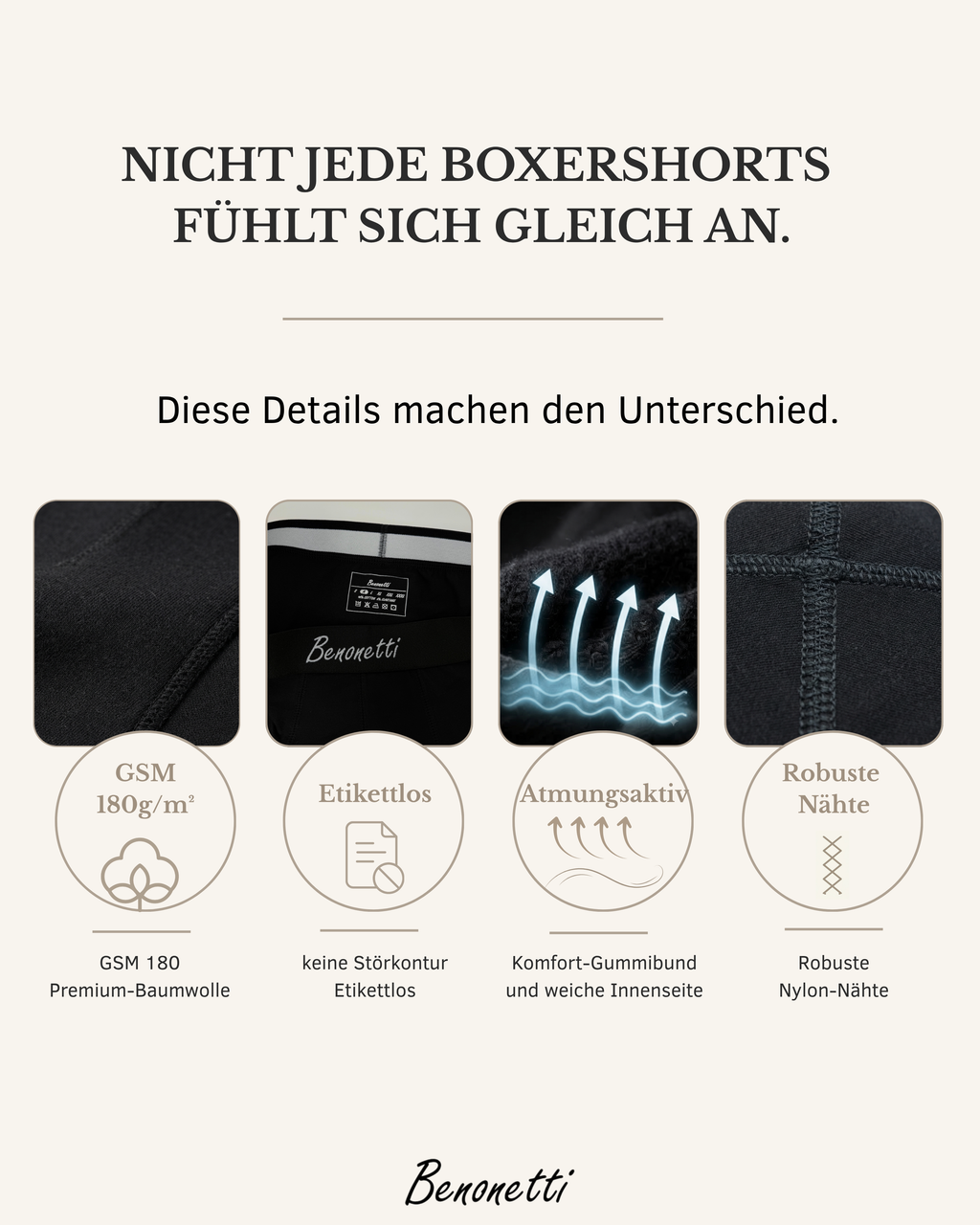 Benonetti Premium Herren Boxershorts, Lila - 3er & 6er Pack