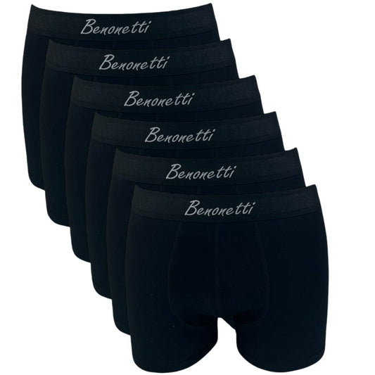 Benonetti Herren Boxershort 6er Pack in der Farbe Schwarz aus Baumwolle und Elasthan