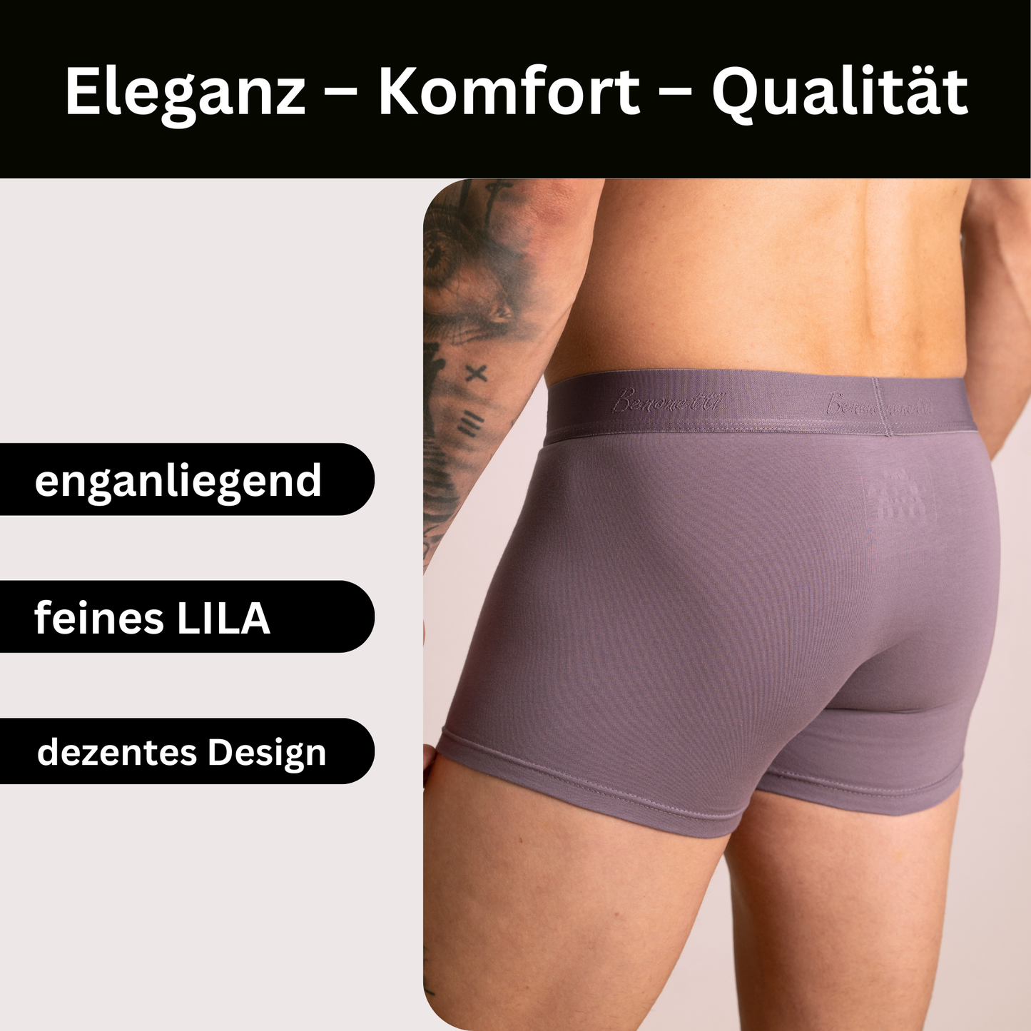 BENONETTI, Boxershorts im feinstem Lila aus Premium Baumwolle